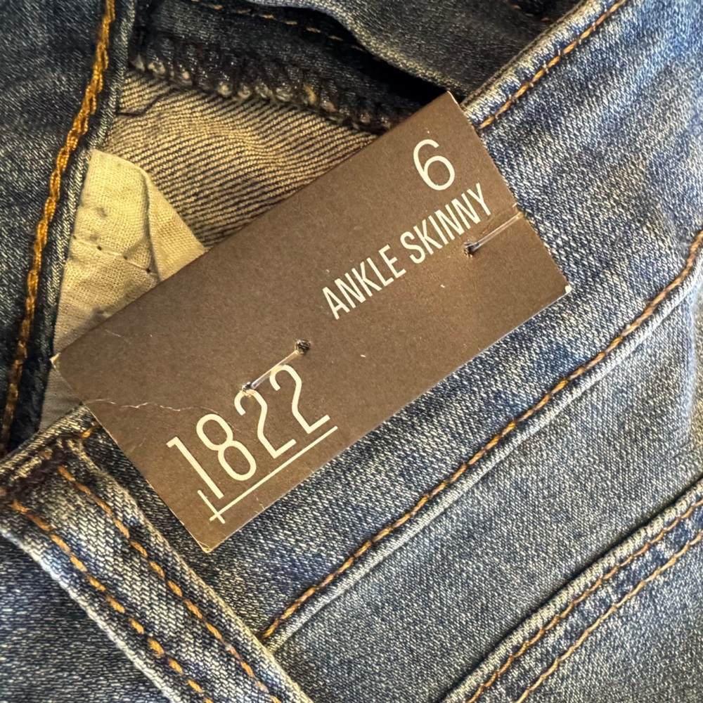 NEW 1822 Denim skinny ankle blue jeans size 6 - Picture 9 of 9